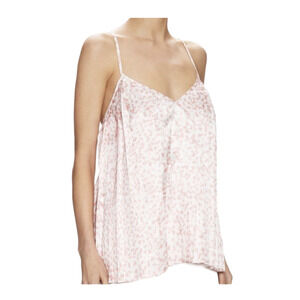 KEEPSAKE THE LABEL Swing Tank Tainted Love Pink Leopard Top White Large EUC